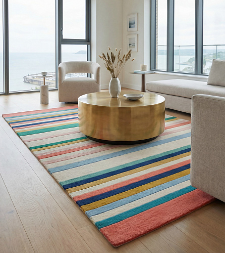 Striped Spectrum Blue Teppich