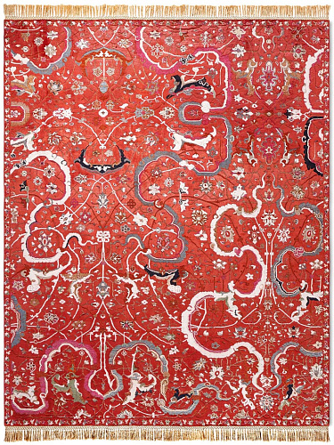 Tabriz Reverse Original auf Rot Teppich