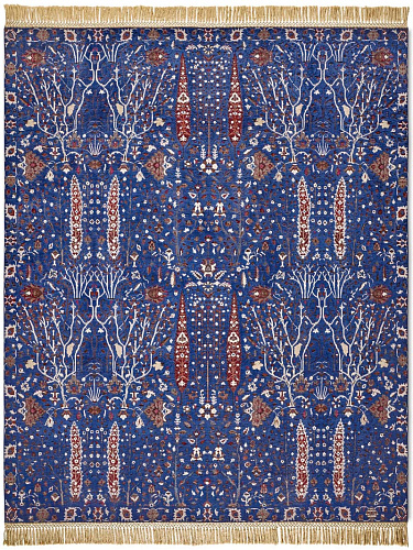 Pine Garden Reverse Original auf Mitternachtsblau Teppich