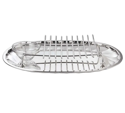 Versilbertes Tranchier‑Set mit Schale