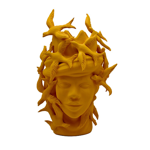 Maure‑Kopf orange Skulptur