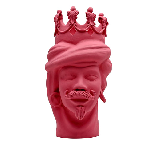 Maure‑Kopf rosa Skulptur