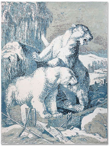 Polar Bear Little Blue auf Grau Teppich