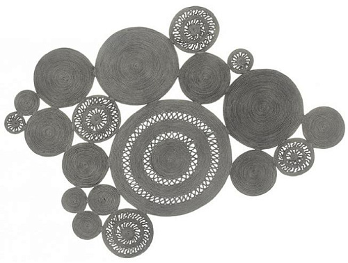 Braided Patchwork Silver Teppich