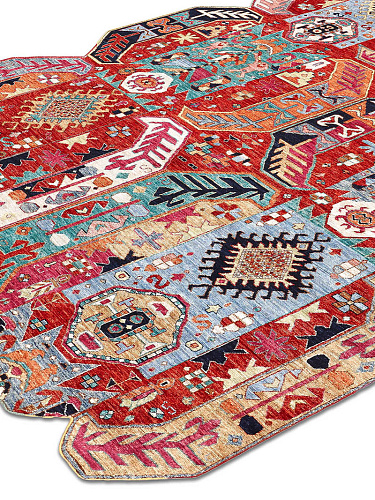 Multishape Color auf Rot 250 × 300 cm Teppich