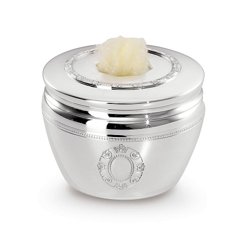 Versilberter Baumwoll‑Spender