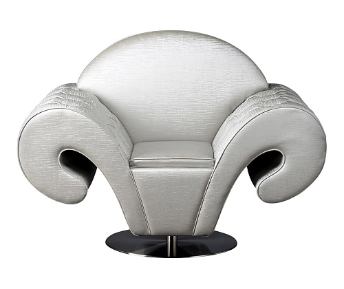 Silhouette White Swivel Armchair