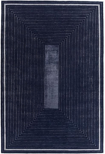 Handgeknüpfter Lila Gerahmt Wolle & Viskose Teppich