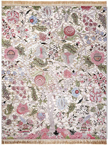 Colorful Creme‑Reis Teppich