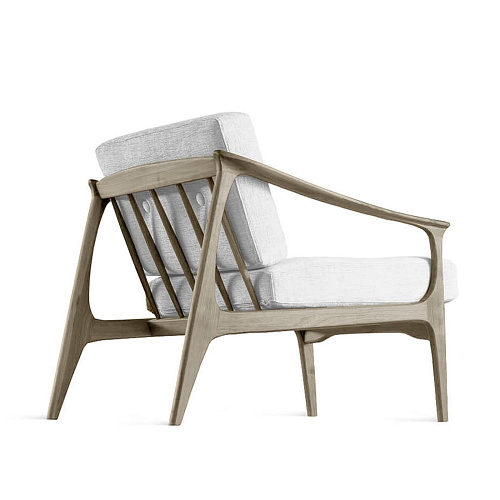 Quiete Grauer massiver Walnuss‑Sessel