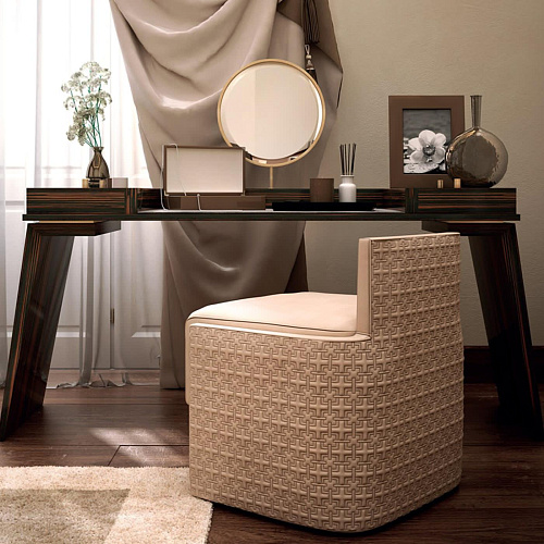 Hamptons Holz‑italienischer Schminktisch