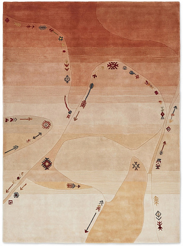 Abstract Path Terracotta Teppich