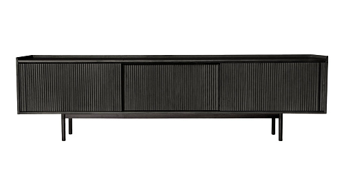 Sipario Schwarzes Sideboard mit 3 Türen