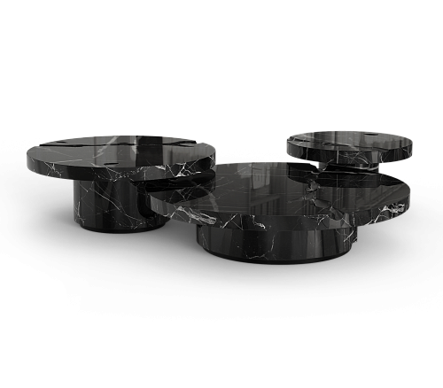 Dominion Nero Marquina 3‑teiliges Mitteltisch‑Set
