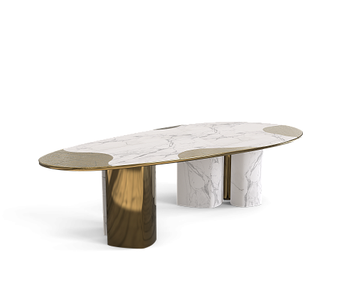 Athena Carrara Marmor & Patina Esstisch