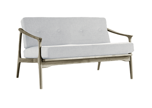 Quiete Graues massives Walnuss‑Sofa