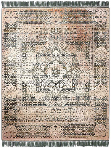 Gold auf Grünmix Teppich