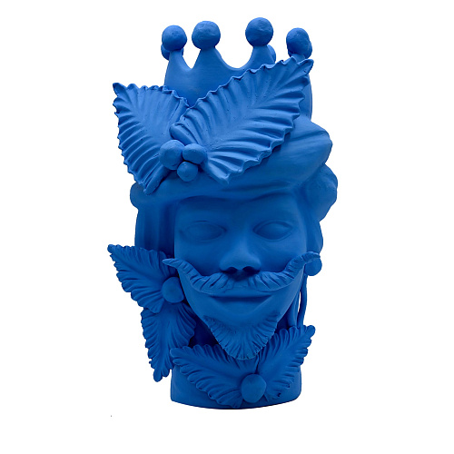 Maure‑Kopf blaue Skulptur