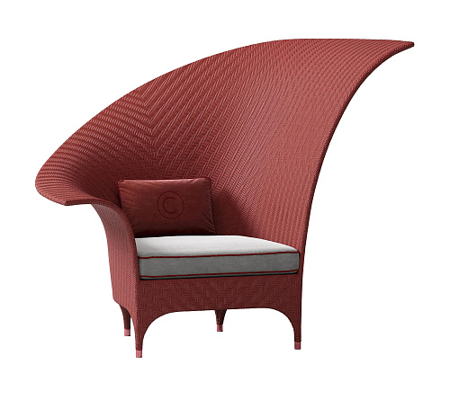 Roter Bergère ­exquisites Outdoor‑Sessel