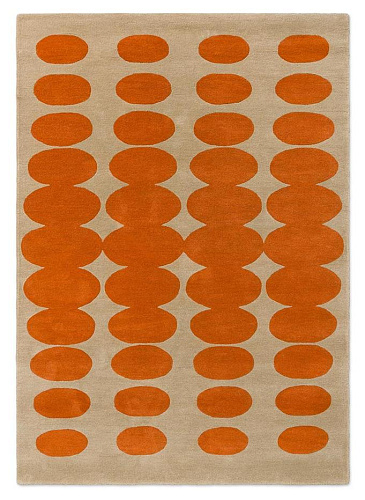 Optical Oval Orange/Sand Teppich