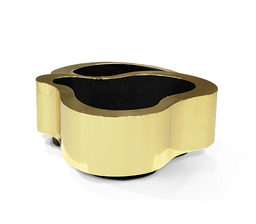 Crest Poliertes Messing Couchtisch‑Set