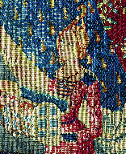 Mädchen in der Box Wandteppich