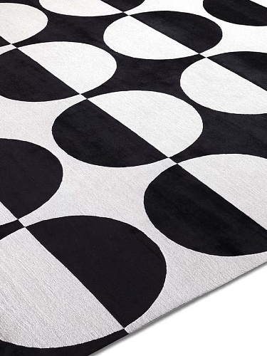 Circle Black auf Weiß Teppich
