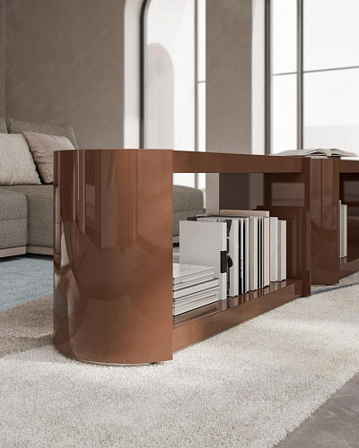 Lackiertes italienisches niedriges Bücherregal