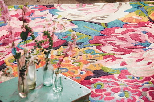 Rose & Peony Cerise 45005 Teppich