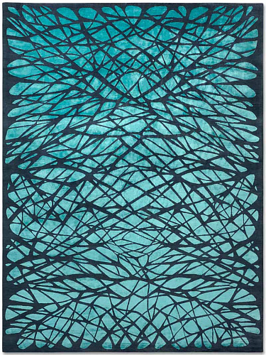 Dresden Turquoise auf Dunkeltürkis Teppich