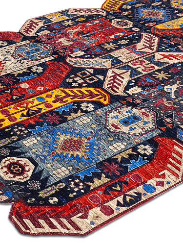 Multishape Color auf Dunkelblau 250 × 300 cm Teppich