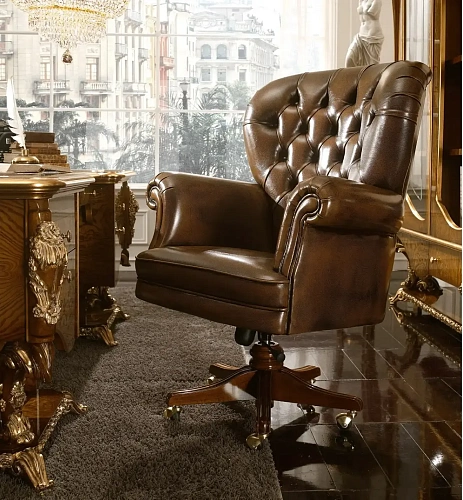 Dolcevita Ledersessel mit 5‑Stern‑Drehfuß