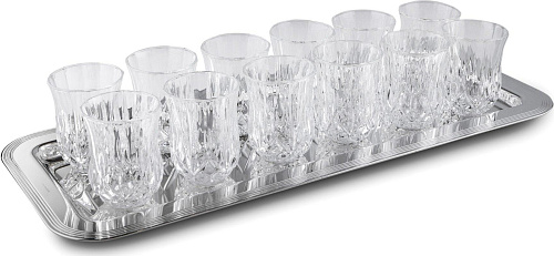 12-Gläser-Set mit Tablett