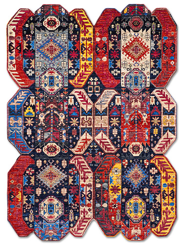 Multishape Color auf Dunkelblau 170 × 240 cm Teppich