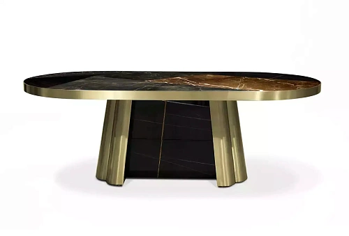 Decovita Schwarz‑Gold Granit‑Esstisch