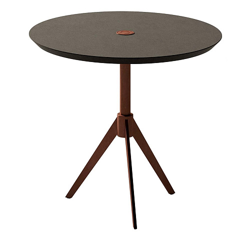 Schwarz‑Brauner runder Couchtisch