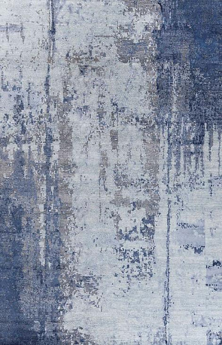 Handgeknüpfter Abstrakt Blau Teppich