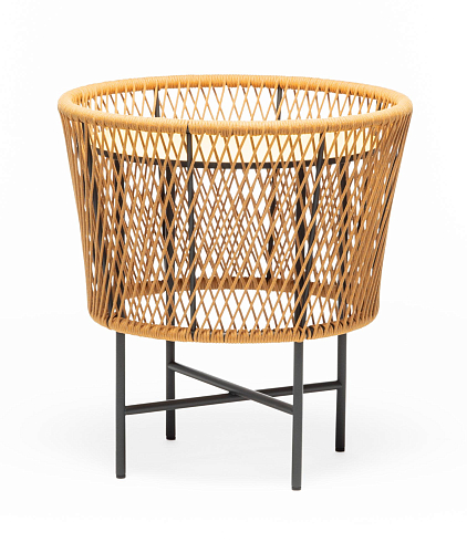 Tamburo SM Runder Gelber Outdoor-Loungetisch