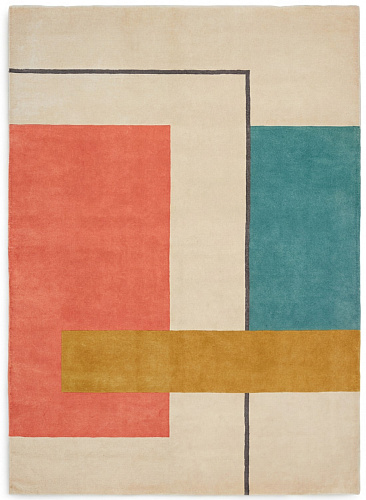 Framed Blocks Coral Teppich