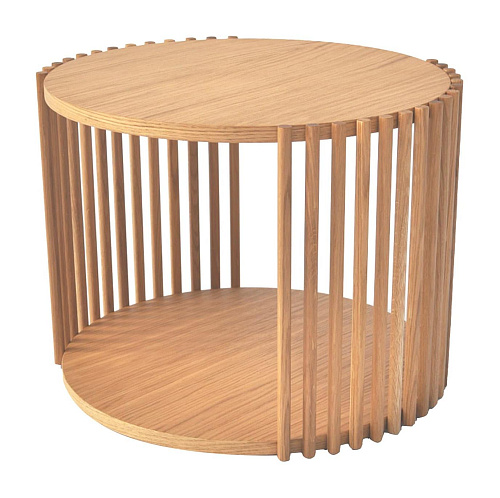 Eleganter niedriger Traubeneichen-Couchtisch