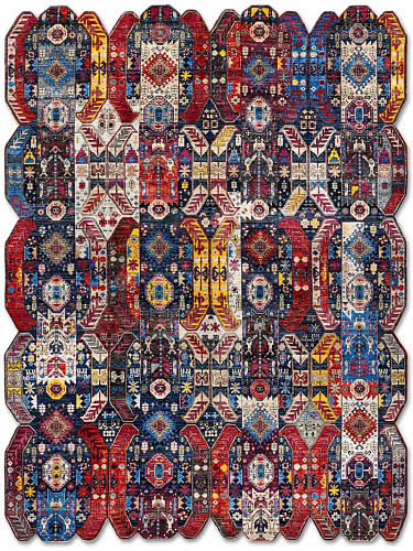 Multishape Color auf Dunkelblau 274 × 365 cm Teppich