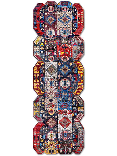 Multishape Color auf Dunkelblau 120 × 365 cm Teppich
