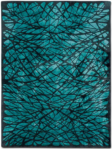 Dresden Turquoise auf Dunkeltürkis Teppich