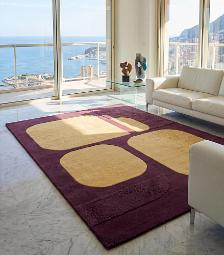 Rounded Blocks Plum Teppich