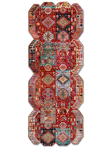 Multishape Color auf Rot 120 × 300 cm Teppich