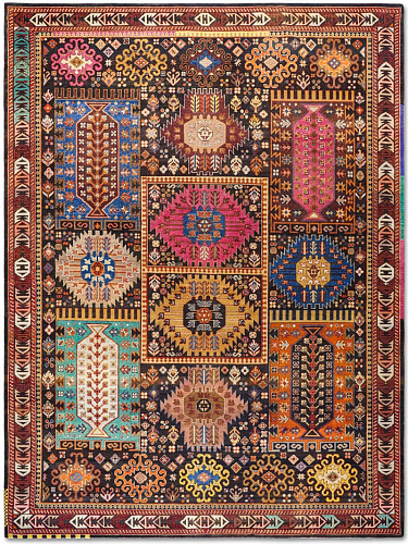 Original auf Natur-Schwarz Teppich