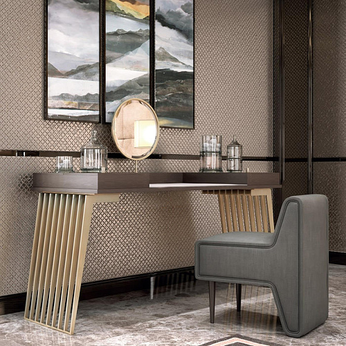 Hamptons Metall‑Luxus‑Schminktisch