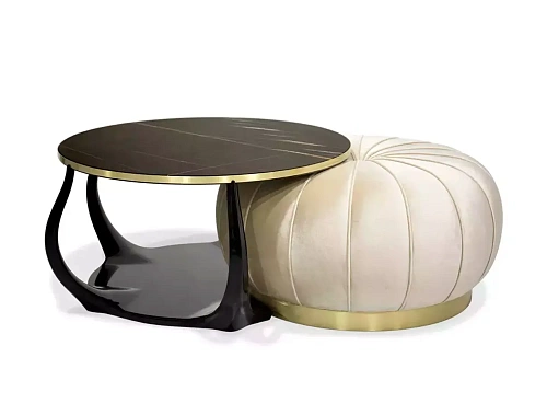 Enlace Sahara‑Noir‑Marmor‑Couchtisch