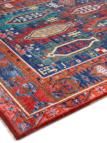 Flatweave Original auf Naturblau Teppich