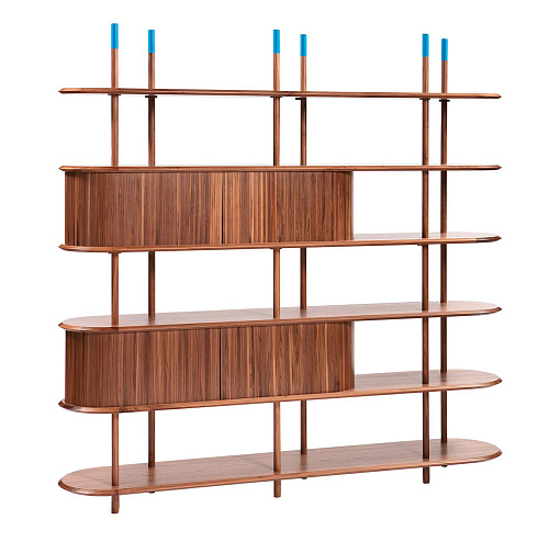 Modernes modulares Canaletto-Nussbaum-Bücherregal